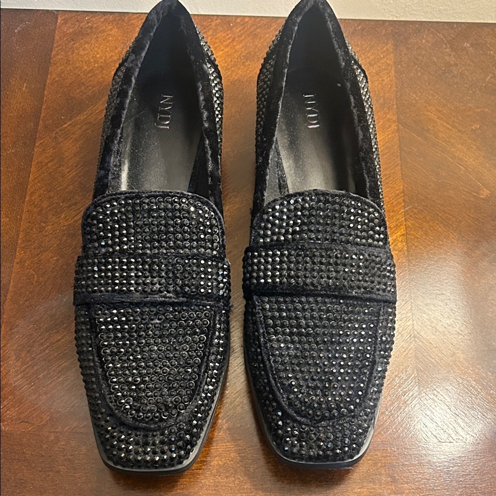 NYDJ Traceeu Rhinestone & Velvet Loafers
